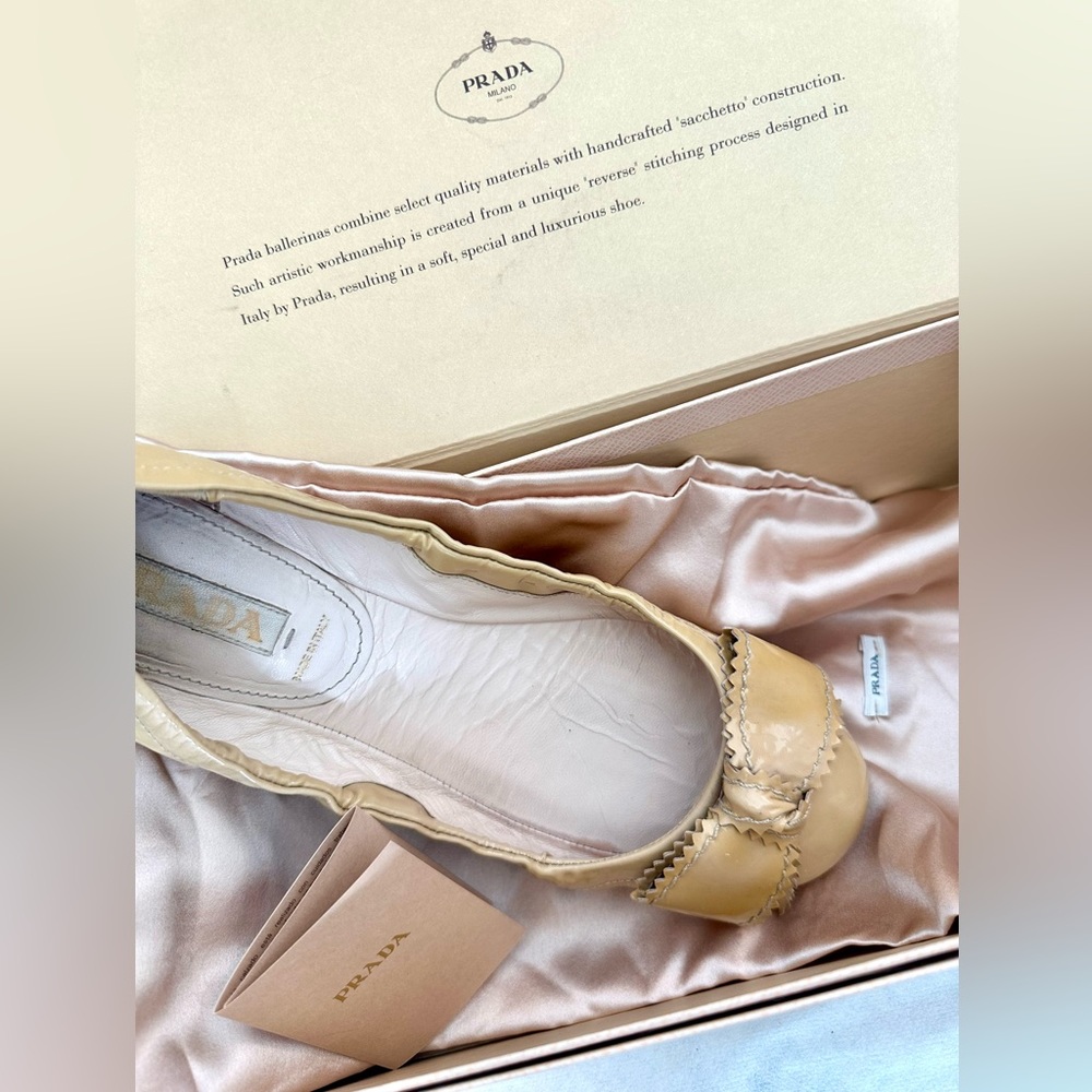 Prada Calzature Nappa Vernice Ballerina Flats Shoes - size 40/9 - Picture 6 of 8